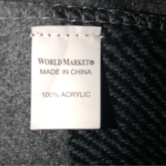 World Market Blanket Wrap Self Tie Cape Gray - Picture 5 of 5